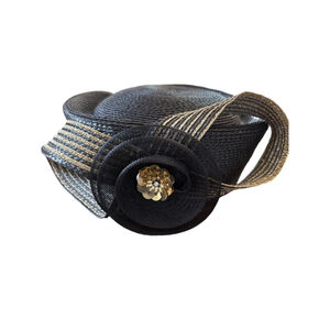 Women's Unbranded Black & Gold Dress Hat One Size